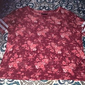 See through shirt with flowers